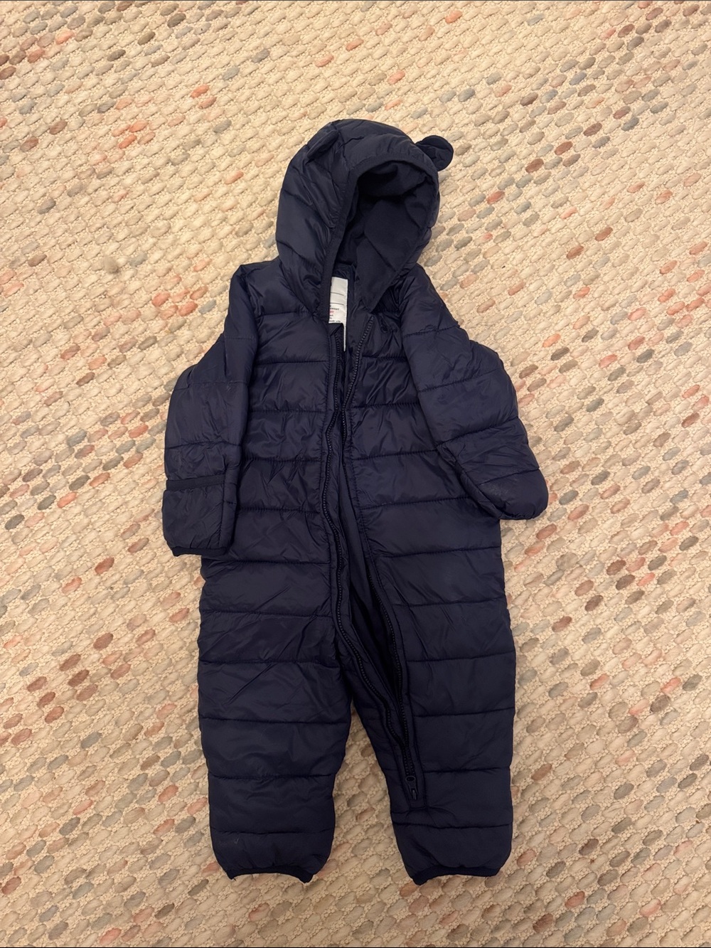 GAP Baby Navy Puffer Snowsuit with Hood